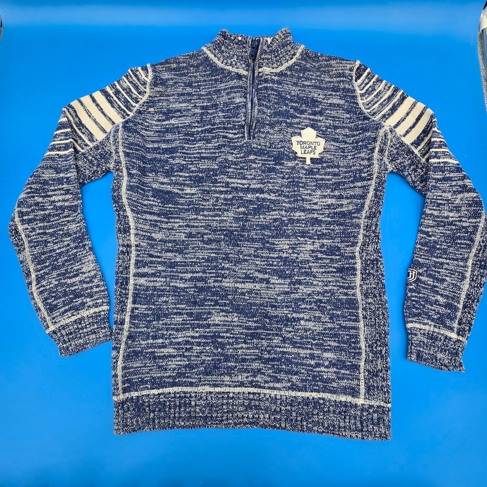 Old Time Hockey OTH Causeway Toronto Maple Leafs 1/4 Zip Sweater M Mens NHL Knit